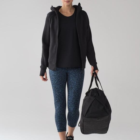Lululemon Wunder Under Crop HR 21" Daisy Dust Illuminight Black Size 4 - Picture 1 of 11